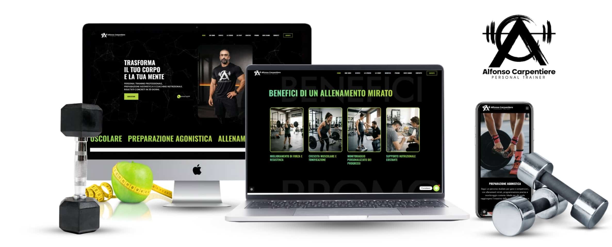 realizzazione sito palestra fitness personal trainer alfonsocarpentiere flashex web agency - Sito web Palestra personal trainer Alfonso Carpentiere - Web Agency Napoli Flashex