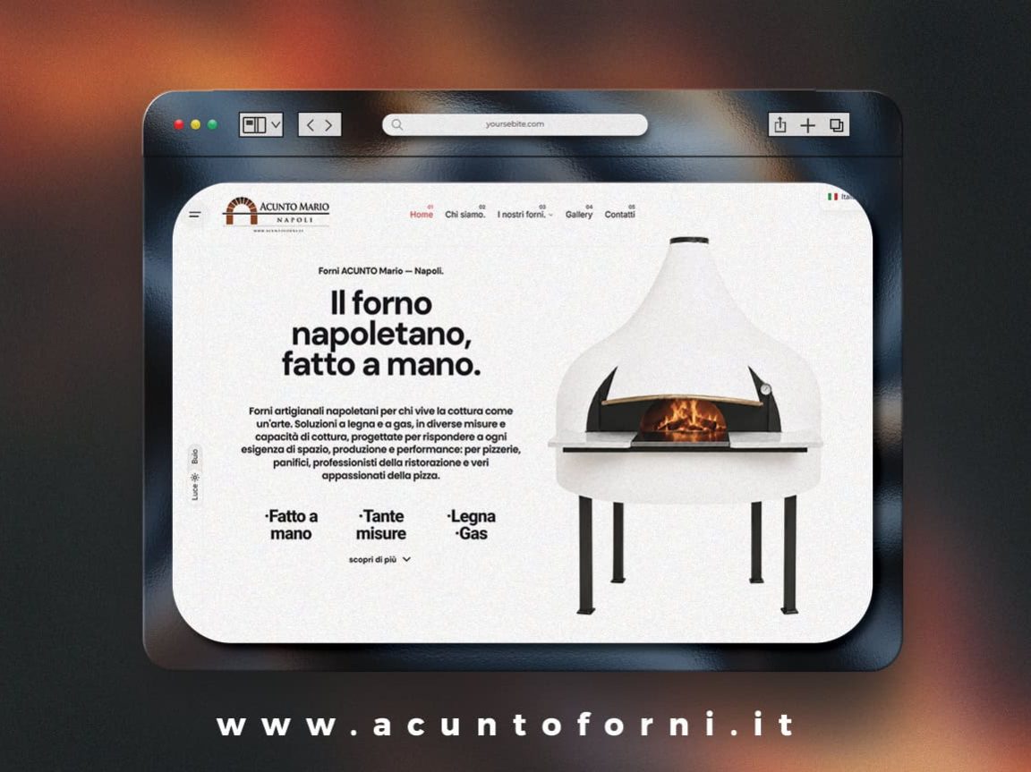 Creazione sito web vetrina per azienda di produzione forni artigianali a gas e legna, Acunto Forni Napoli. Flashex Web Agency