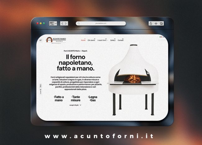 Creazione sito web vetrina per azienda di produzione forni artigianali a gas e legna, Acunto Forni Napoli. Flashex Web Agency