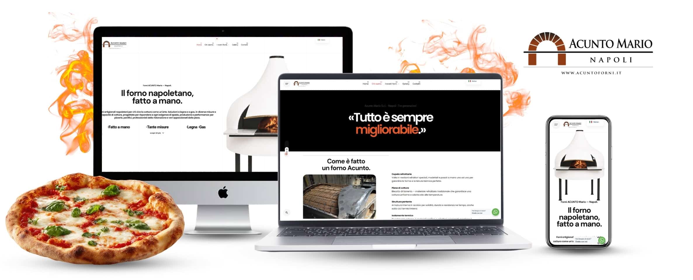 realizzazione sito web acunto forni napoli web agency flashex - Sito web Acunto Forni Napoli. Forni artigianali Napoli. - Web Agency Napoli Flashex