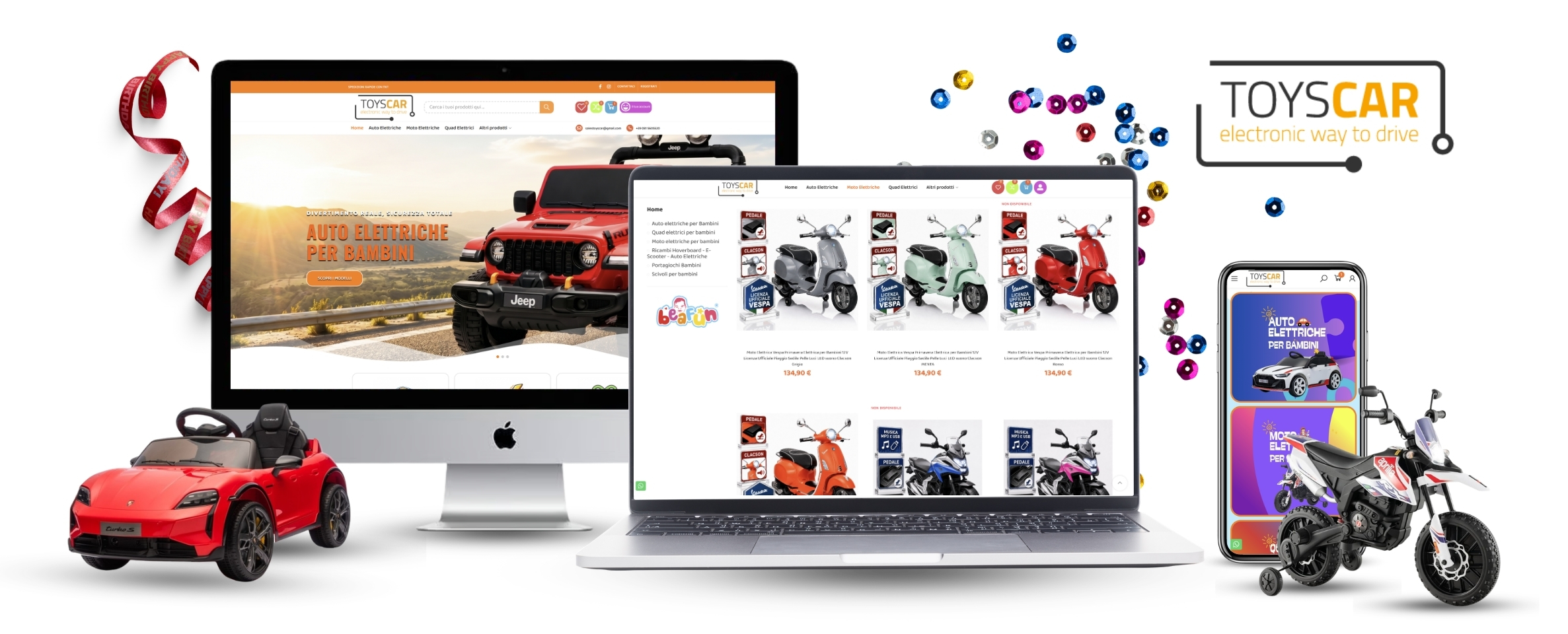 realizzazione sito ecommerce auto elettriche bambini toyscar napoli flashex web agency - Sito web e-commerce Toyscar auto elettriche per bambini - Web Agency Napoli Flashex
